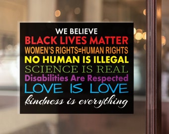Black Lives Matter v1 Printed Window Static Cling 20x24