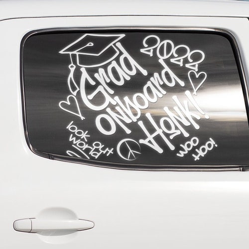 CONGRATULATIONS GRAD CAR Cling Decorate Your Car Easy to Etsy