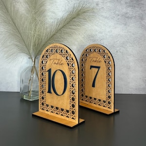 Rattan Table Numbers | Table Numbers | Wood Table Number | Event Specialist | Boho Wedding | Beach Wedding