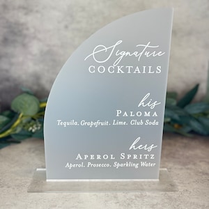 ACRYLIC BAR SIGN | Bar Menu | Acrylic Wedding Sign, Custom Sign, Great for, Restaurants, Events, Parties, Reception