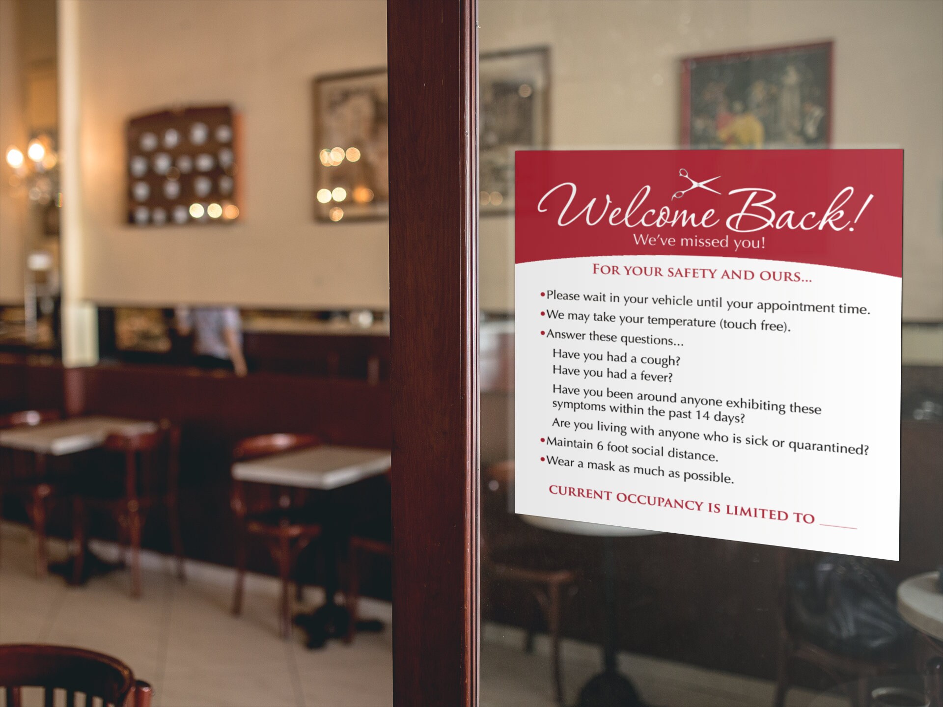 Salon Reopening Guidelines Sign Vinyl Decal for Front Window Etsy