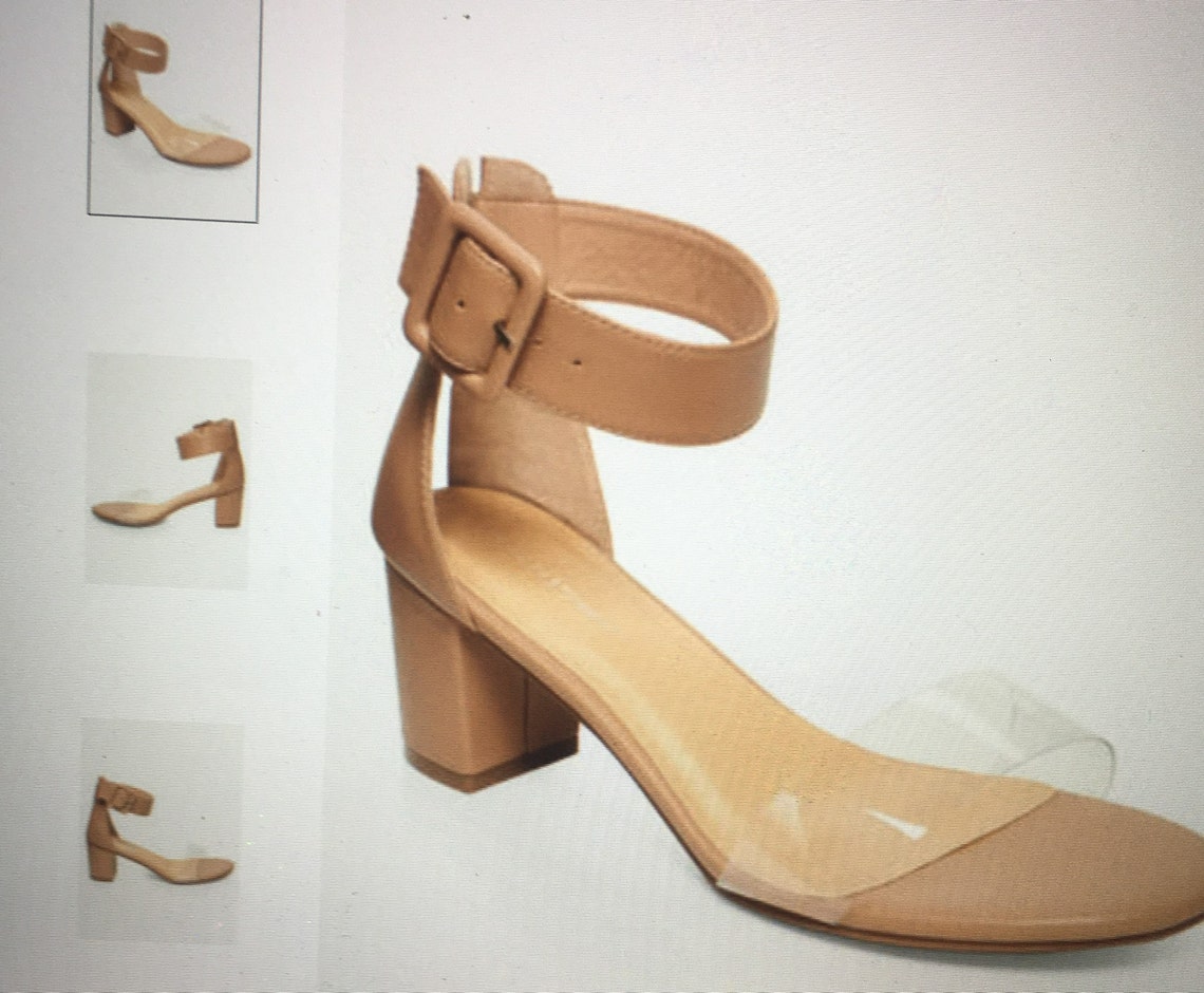 nude wide width wedges