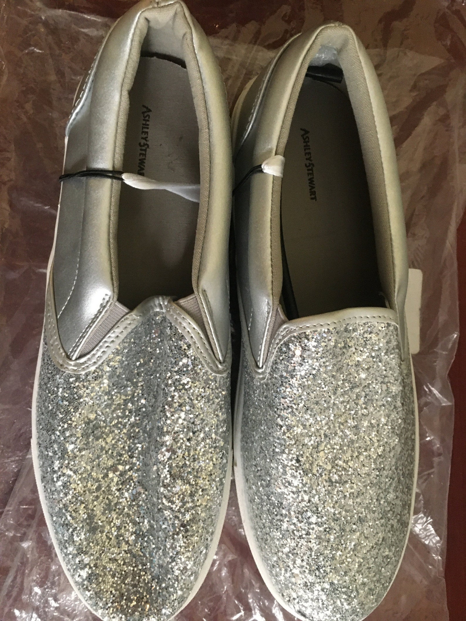 Ashley Stewart Women's Glitter Wide Width Slip on Sneaker Etsy