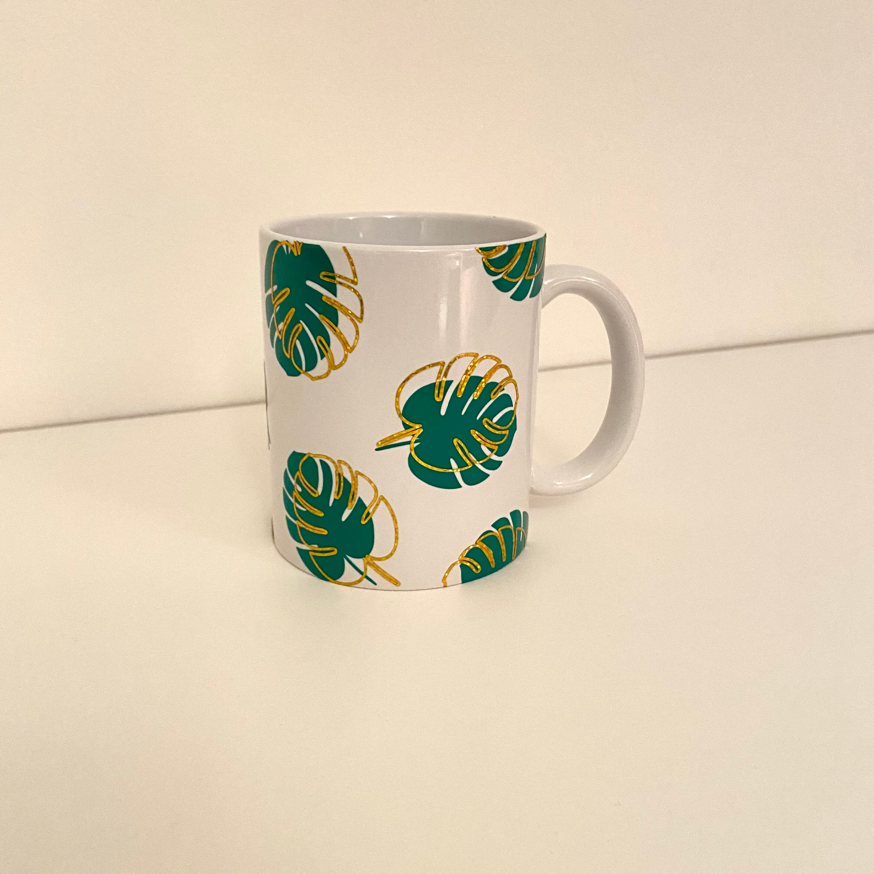 Mugs Décorés Feuilles Tropicales Monstera