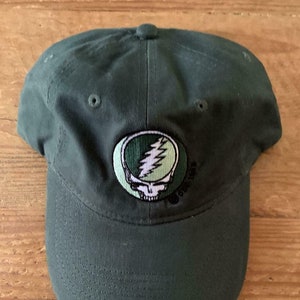 Grateful Dead hat - Grateful Dead Green Steal Your Face hat -Green Stealie hat - Great St. Patrick's Day hat - adjustable buckle on the back