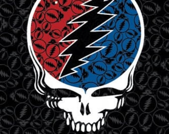 Grateful Dead Stealie Wall Tapestry - Stealie wall tapestry - Grateful Dead Skull tapestry - Dead & Co tapestry - Licensed by Sunshine Joy