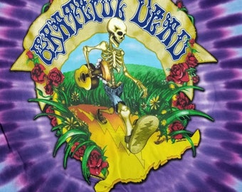 Grateful Dead Walking Coast to Coast tie dye shirt - Bertha and the Dancing Bears on one shirt Grateful Dead Tie Dye shirt DEAD HEAD shirt