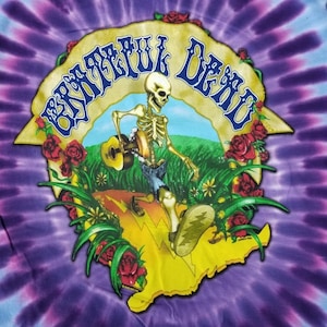 Grateful Dead Walking Coast to Coast tie dye shirt - Bertha and the Dancing Bears on one shirt Grateful Dead Tie Dye shirt DEAD HEAD shirt