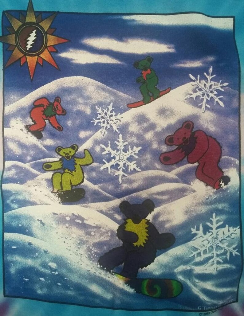 Dancing Bears Long Sleeve Tie Dye shirt Grateful Dead Long Sleeve Snow Boarding shirt sizes medium. large, XL and 2XL Hey Now!!