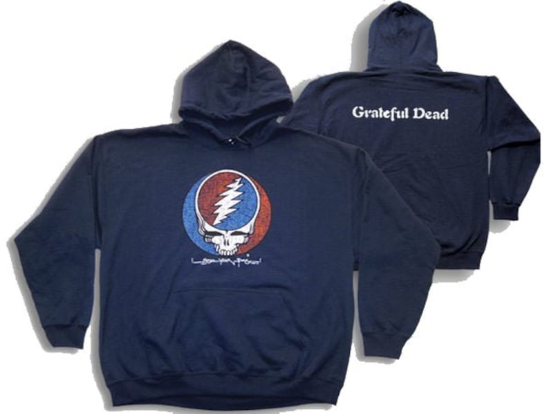 Grateful Dead Hoodies - 2 sided  Grateful Dead Sweatshirts - Grateful Dead Steal Your Face Hoodie (med, large, XL, 2XL and 3XL) GARCIA MAYER 