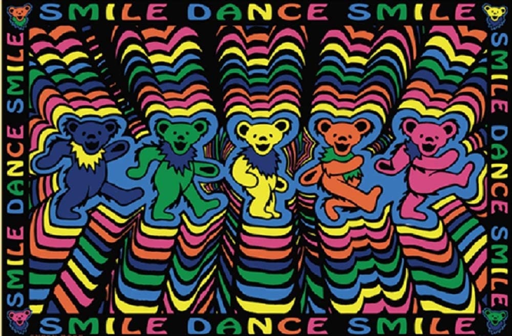 Grateful Dead Wall Tapestry Dancing Bears Large Wall Tapestry Grateful Dead Bed Spread dead and Company Tapestry Dead Head Wall Art Etsy UK