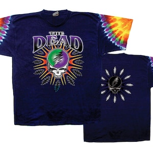 The Dead Steal Your Lightning tie dye shirt - Grateful Dead short sleeve shirt -only the sleeves are dyed- Sweet Dead T (sizes small - 3XL)