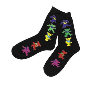 Grateful Dead Socks | Grateful Dead  Dancing Bear socks | Dead and Company socks | Dead Head Bears black socks