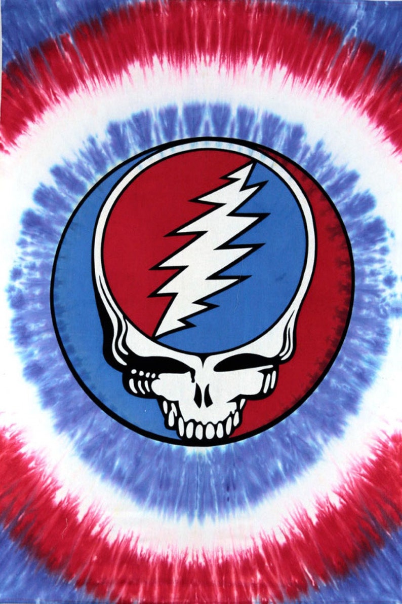 Grateful Dead Tie Dye Wall Tapestry Stealie Large Wall Etsy