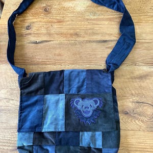 Grateful Dead Dancing Bear Umhängetasche - Blaue Cord Umhängetasche - Dead Head Bag - Grateful Dead Las Vegas Sphere Shows