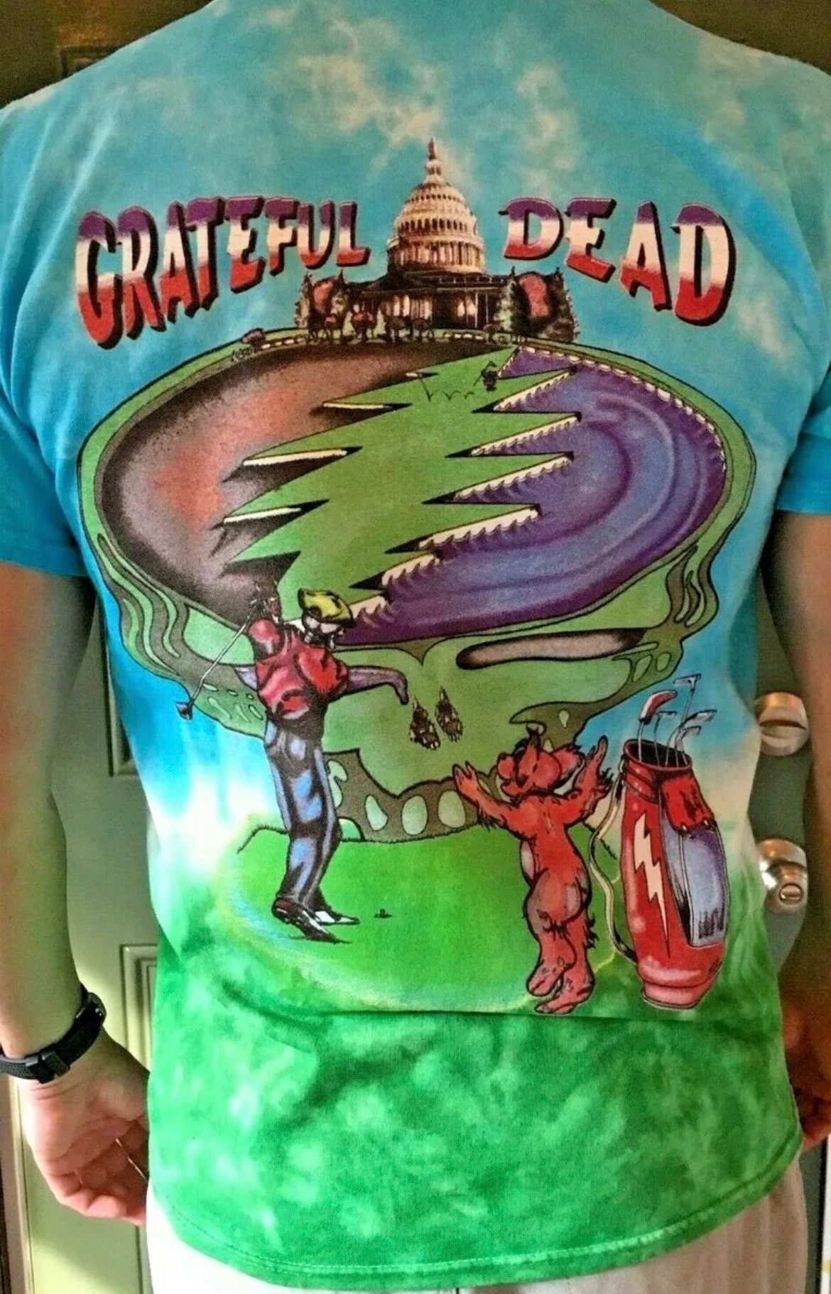 Golfing DC Etsy Grateful Reprint - Shirt Shows Dead Shirt Dead Tie RFK of Grateful Golfer Golfing Dead Shirt Dye Head RFK Tour Washington Dead