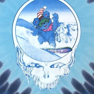 Grateful Dead Shred Bears - Oso bailarín clásico de Grateful Dead haciendo snowboard por la montaña Camiseta de snowboard de Grateful Dead Camiseta de tabla