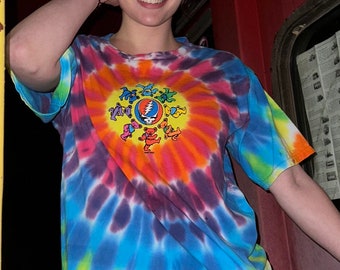 Grateful Dead Dancing Bears circle shirt - Dancing Bears tie dye shirt - Dead Bears tie dye tee