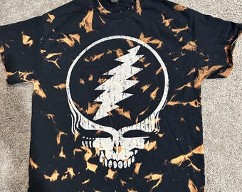 The Grateful Dead Stealie tie dye shirt -Grateful Dead Black tie dye shirt - Steal Your Face Dead & Company Vegas Sphere