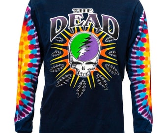 Grateful Dead Long Sleeve tie dye shirt - Steal Your Lightning Grateful Dead long sleeve shirt Stealie long sleeve shirt Grateful Dead gift