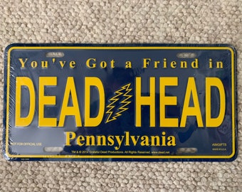 Lightweight Grateful Dead Pennsylvania License Plate - You&#39;ve Got a Friend in Pennsylvania - Grateful Dead Gifts - Dead Head License Plate