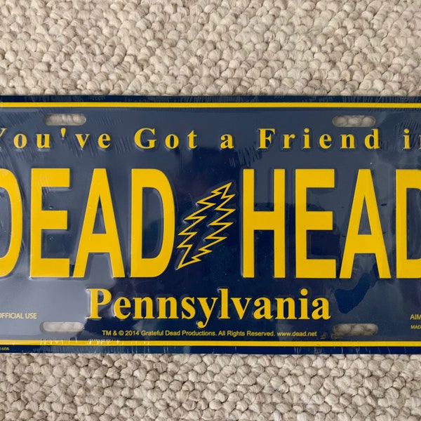 Lightweight Grateful Dead Pennsylvania License Plate - You've Got a Friend in Pennsylvania - Grateful Dead Gifts - Dead Head License Plate