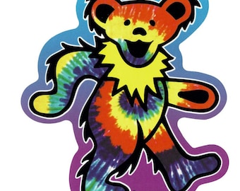 Grateful Dead Dancing Bear sticker - Grateful Dead Tie Dye Dancing Bear sticker | Free Shipping licensed by G. Rose