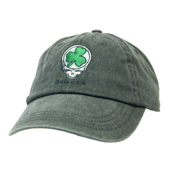 Grateful Dead Hat  Steal Your Face Shamrock hat / cap - Grateful Dead gift  Dead & Company hat - Green Grateful Dead cap - DEAD HEAD HAT