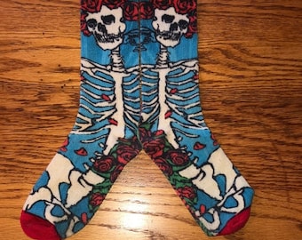 Grateful Dead Bertha Socks | Grateful Dead socks | Dead and Company socks | Bertha Socks - Skeleton socks - Dead Head socks - skull socks