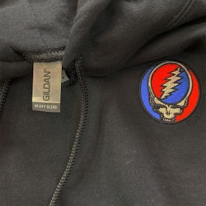 Grateful Dead Embroidered Hoodie - Grateful Dead Sweatshirt - Stealie Hoodie - Steal Your Face hoodie (sizes:  sm, med, large, XL, 2XL, 3XL)