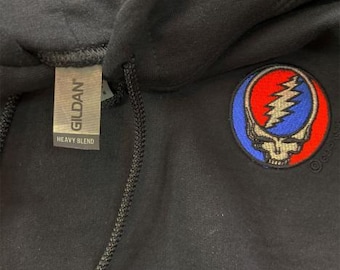 Sudadera con capucha bordada de Grateful Dead - Sudadera con capucha de Grateful Dead - Sudadera con capucha Stealie - Sudadera con capucha Steal Your Face (tallas: pequeña, mediana, grande, XL y 2XL)