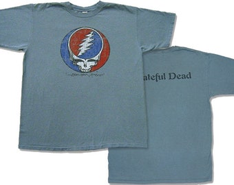 T-shirt Grateful Dead Distressed Steal Your Face - On dirait que vous l'avez depuis 30 ans (taille sm, md, lg, XL, 2XL, 3XL, 4XL & 5XL)