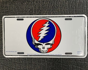 Grateful Dead Stealie License Plate - DEAD HEAD  license plate - lightweight- Grateful Dead gifts - Steal Your Face - Dead and Company gift
