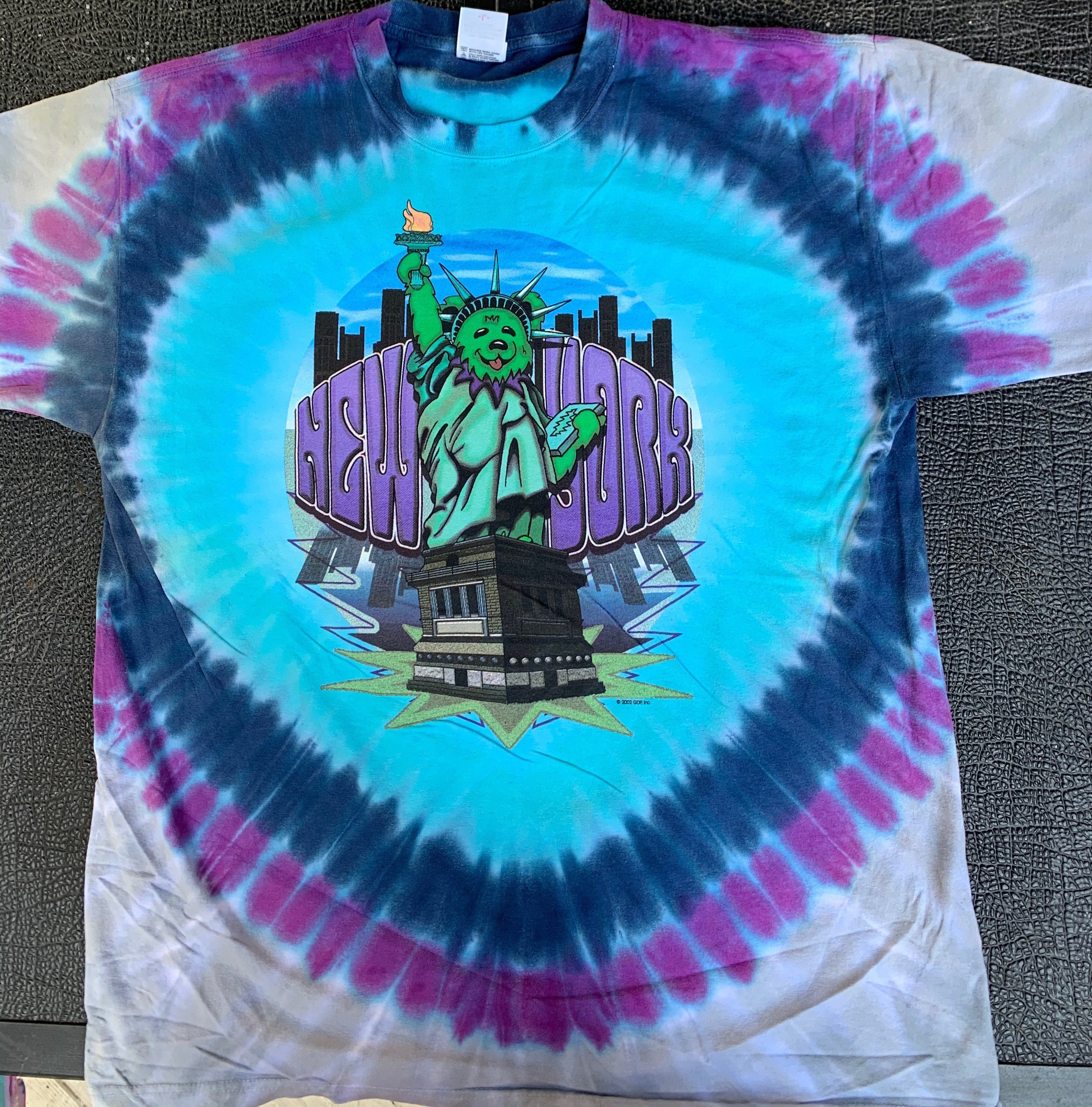 Grateful Dead NY City Coast to Coast Tie Dye Shirt - Dancing Bears