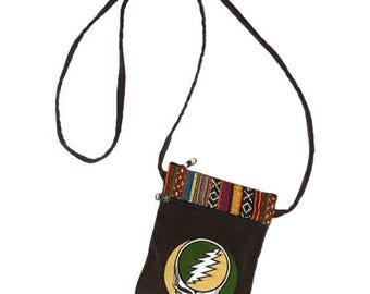 Grateful Dead Bag - Dancing Bear Hand Embroidered Bag - Dancing