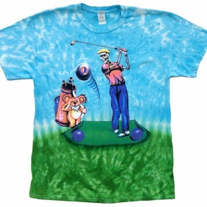 Grateful Dead Golfer tie dye shirt - Grateful Dead Washington DC RFK Tour shirt - reprint of RFK Dead shows Golfing Dead Head shirt Golfing