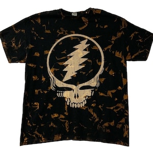 Camiseta tie dye Stealie de Phil Lesh y The Grateful Dead - Camiseta tie dye negra de Grateful Dead - Steal Your Face Camiseta Dead & Company Vegas Sphere