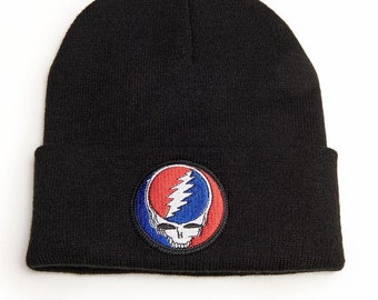 Gorro de invierno de Grateful Dead - Gorro de lana de Grateful Dead - Gorro Steal Your Face - Gorro Dead and Company - Gorro bordado de Grateful Dead