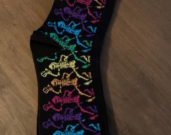 Grateful Dead Socks | Grateful Dead  Skelton top hat socks | Dancing Skeletons Socks  Dead and Company socks | Dead Head socks
