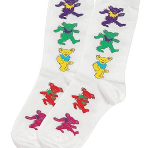 Grateful Dead Socks | Grateful Dead  Dancing Bear socks | Dead and Company socks | Dead Head Bear socks
