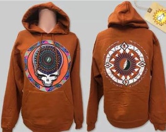Grateful Dead Hoodie Steal Your Feathers - Awesome Grateful Dead sweatshirt!  Perfect for Dead & Company 2 sided - Grateful Dead gifts XL