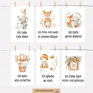 31 Affirmationskarten für Kinder zum Ausdrucken | Selbstbewusstsein Kinder stärken | Mutmachkarten zum Ausdrucken | Positive Glaubenssätze