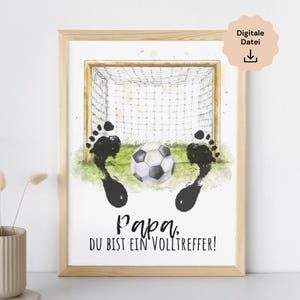Vatertag Geschenk Papa Handabdruck Kinder, Baby Papa Weihnachten Bester Papa Geburtstag personalisiert Papa Fußball Digitaler Download