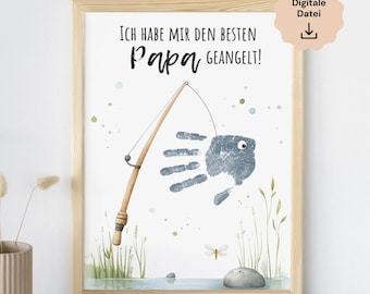 Vatertag Geschenk Papa Handabdruck Kinder, Baby Papa Weihnachten Bester Papa Geburtstag personalisiert Papa Poster Digitaler Download