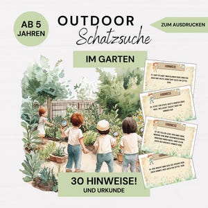 Outdoor Schnitzeljagd Kinder 5 Jahre Schatzsuche Garten Schnitzeljagd Kindergeburtstag Spiele Garten Schatzsuche Draußen zum Ausdrucken PDF