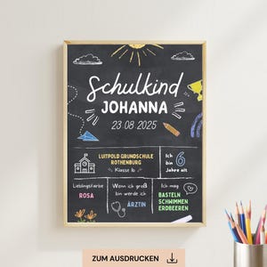 Einschulung Geschenk | Schulanfang Geschenk | Einschulungstafel | Meilensteintafel Kind | Geschenke erster Schultag | Einschulung | PDF