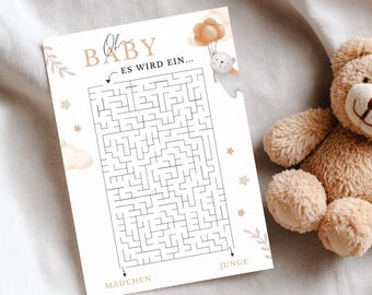 Geschlecht Baby verkünden Rätsel |  Junge oder Mädchen | Spiel Babyparty | Baby Geschlecht verkünden Idee | Digitaler Download