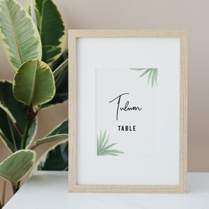 Tropical Table Names Wedding Sign Template | Boho Wedding Table Numbers Template | Wedding Signage Digital Download | Table Numbers Sign