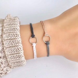 Silver Hoop Cord Bracelet