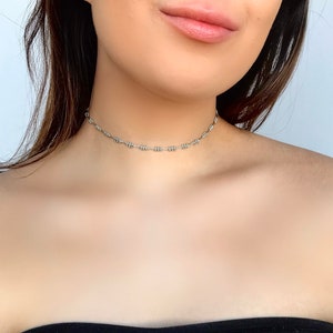 Silver Grapevine Choker, 90s Silver Chain Necklace